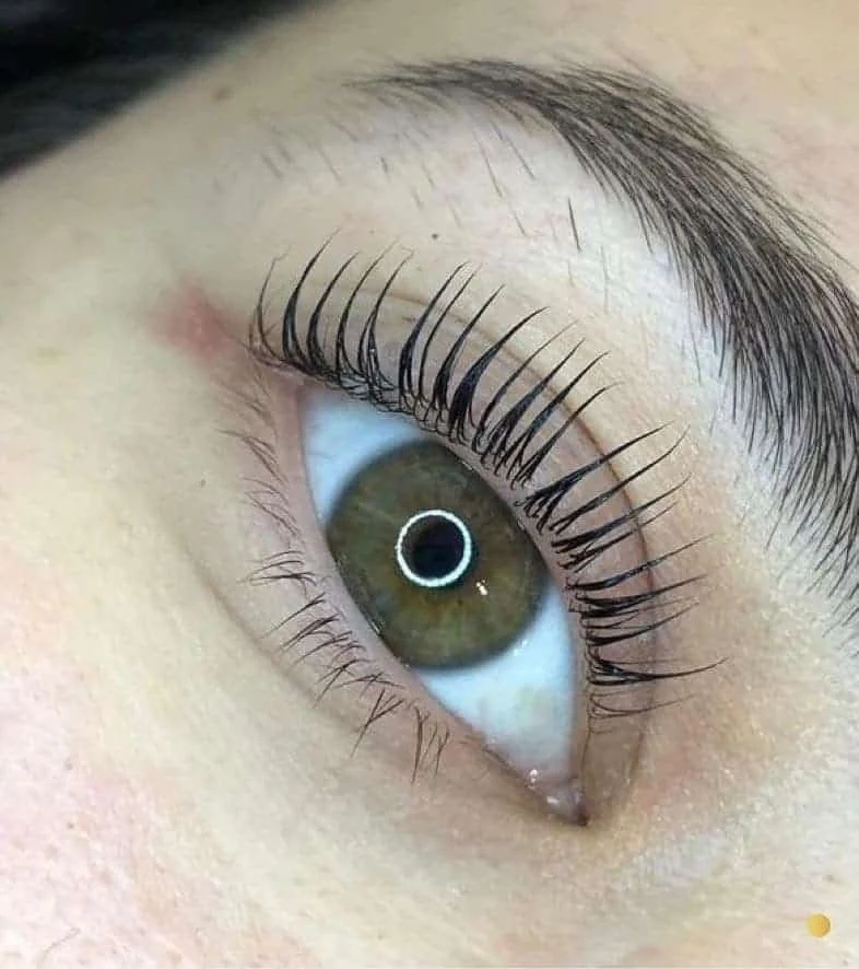 Detail of finished lash work for a Naples client
