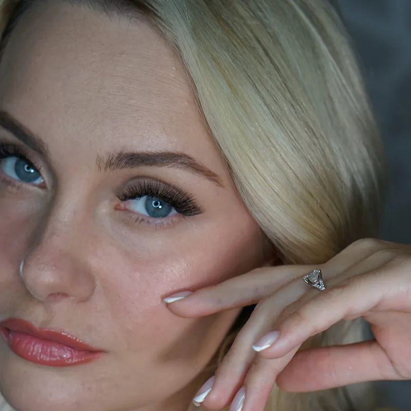 Close-up of volume eyelash extensions in Fort Myers